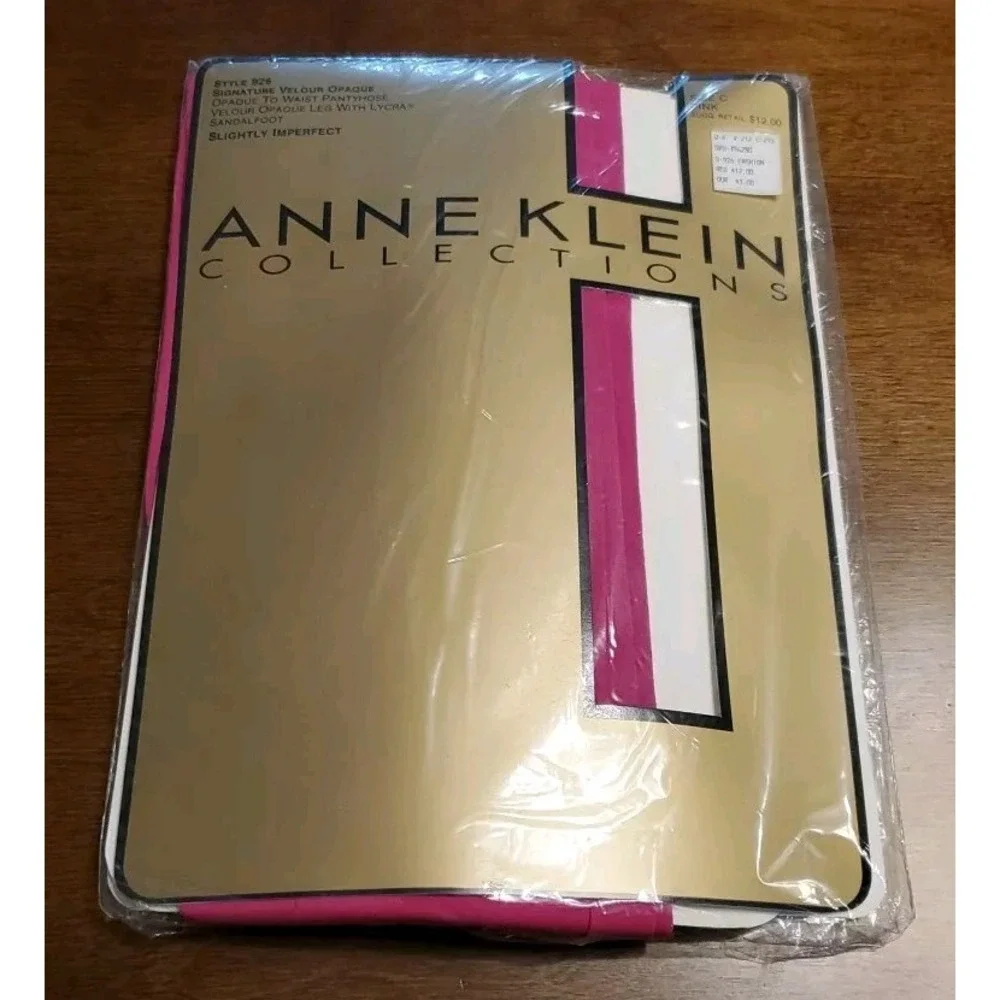 Anne Klein Collection Signature Velour Opaque Pantyhose Sandalfoot Size C Pink